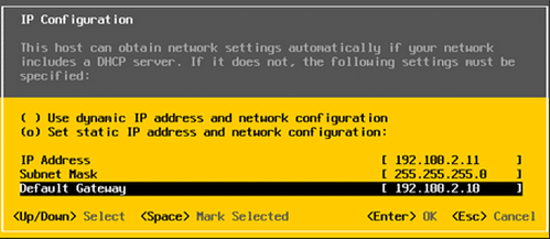 Configuration réseau d'un ESXi 5.0