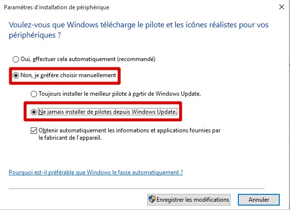 Windows10 - Je préfère choisir manuellement