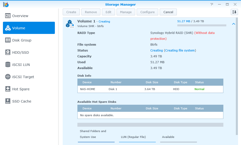 synology volume manager